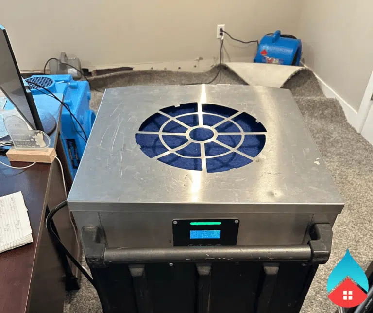 Professional deodorization process removing smoke particles from indoor air