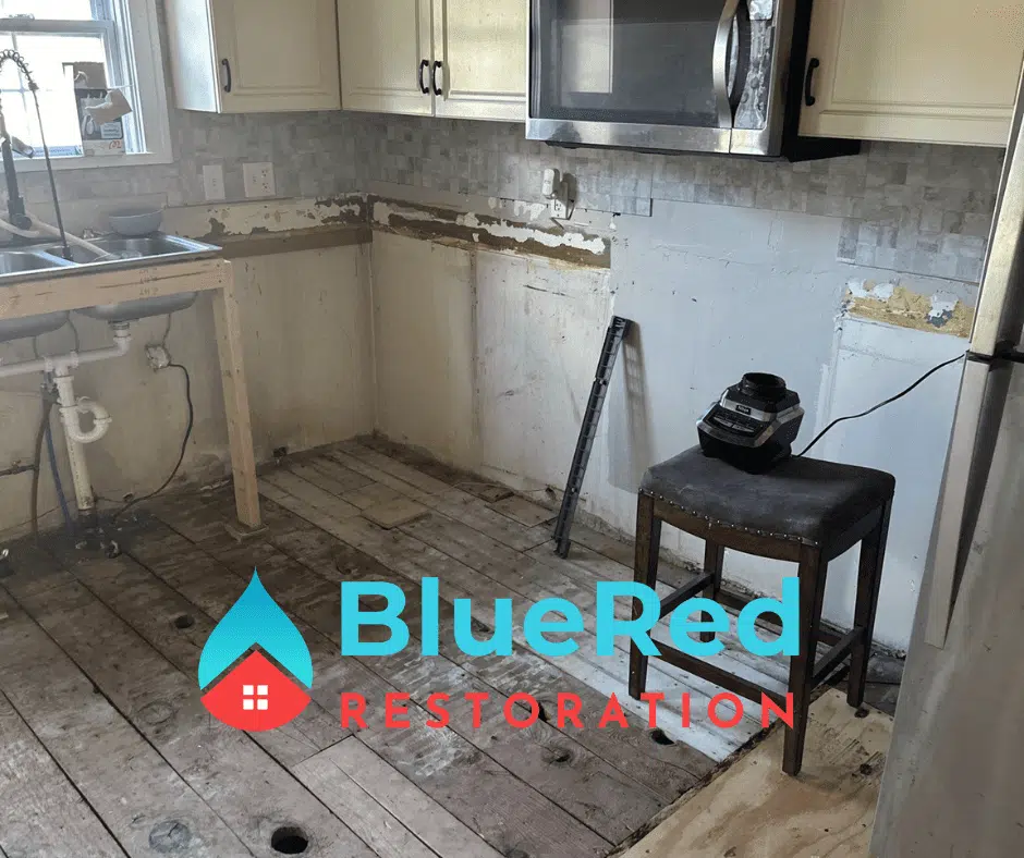 Renovation in an unfinished kitchen -Basement water damage restoration in Chesterton-Granger after heavy rain