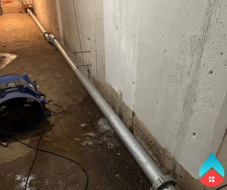 Rochester homeowner receiving insurance‑friendly water damage assessment from BlueRed Restoration.