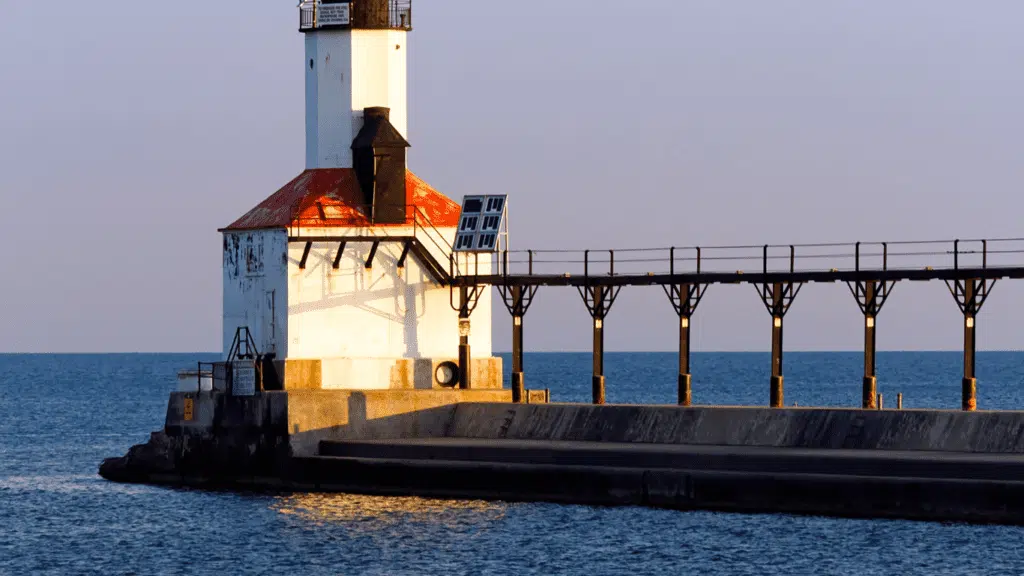 BlueRed Restoration technicians addressing storm‑related water intrusion in Michigan City.