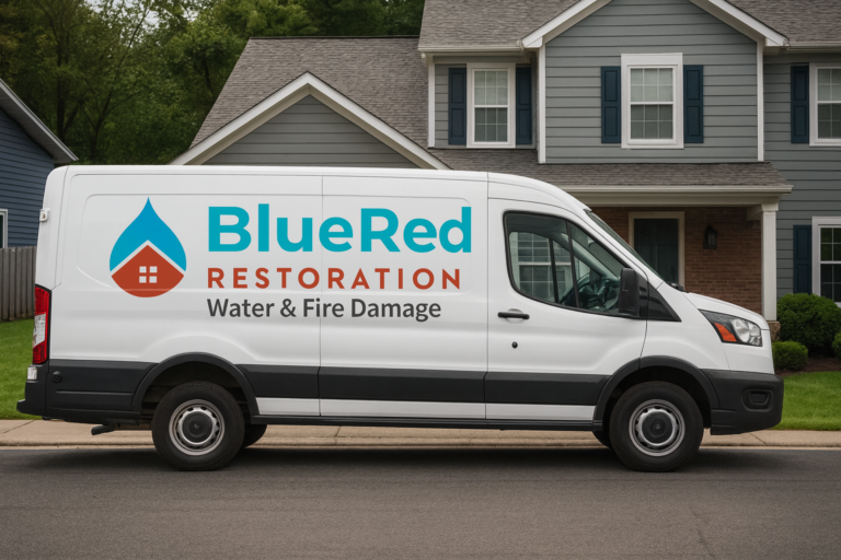 Certified Dry moisture mapping by BlueRed Restoration during an insurance‑covered water damage inspection in Northern Indiana.